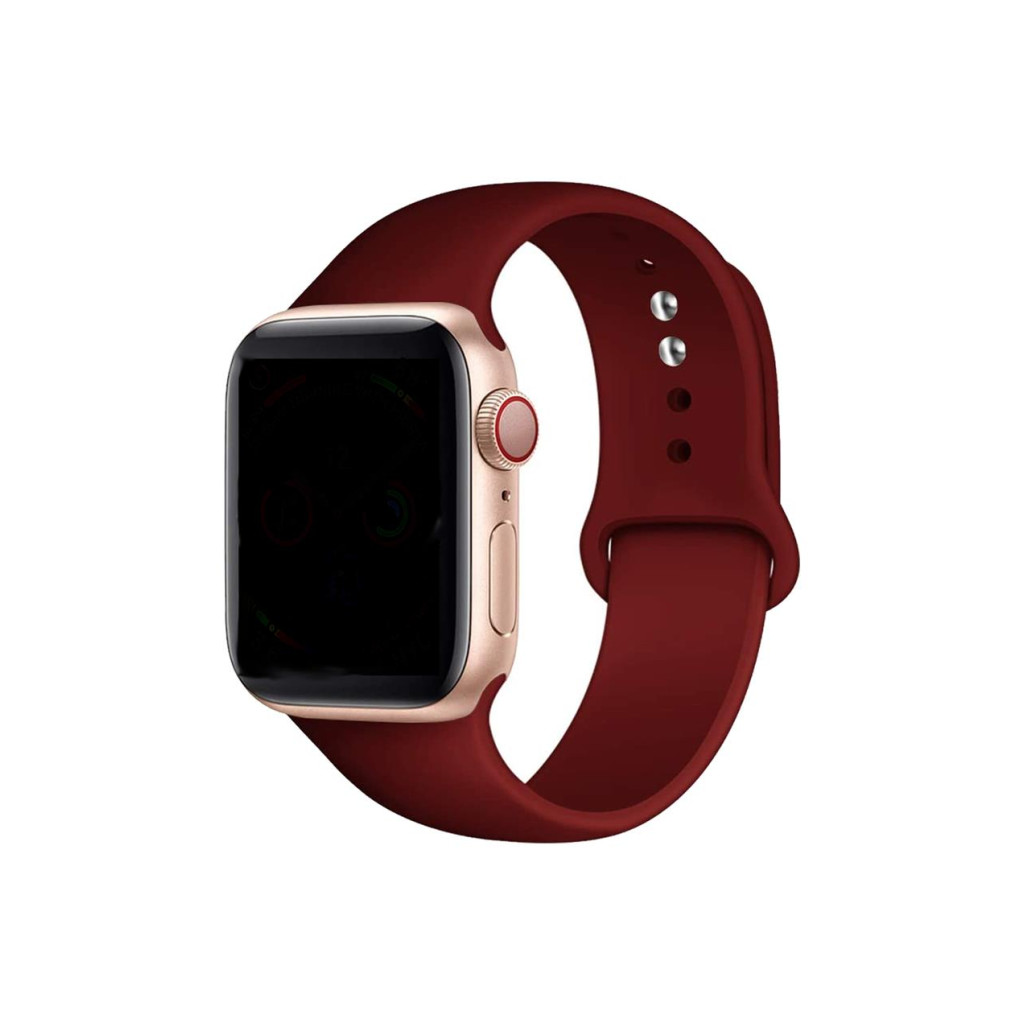 MALLA DE SILICONA PARA APPLE WATCH 42MM 44MM WINE RED CompuMarket